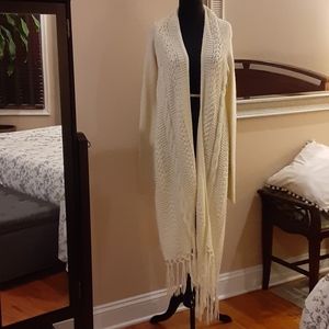 BCBG scarf crop top wrap long sleeve cardigan